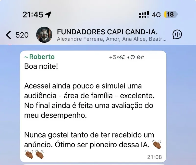 Depoimento de advogado usando a Capi